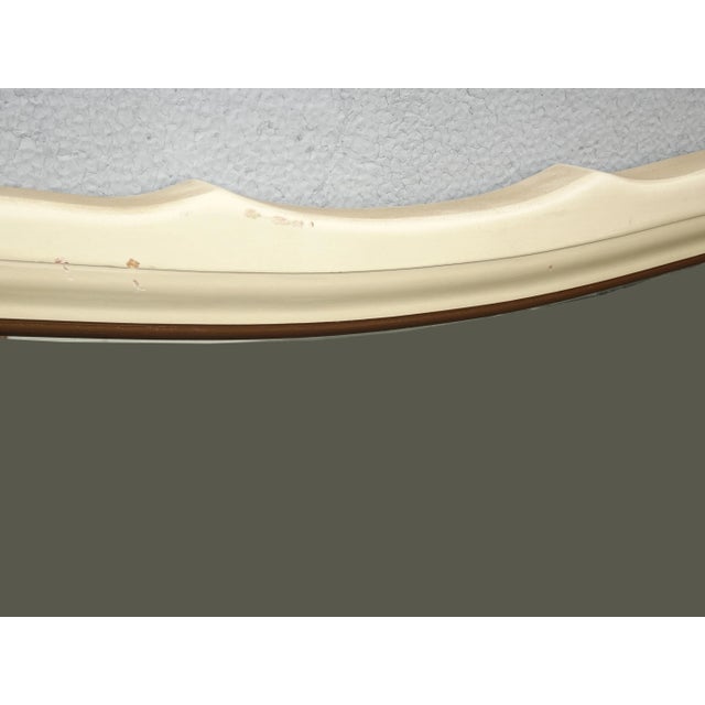 Vintage French Provincial Lane Furniture Style Yellow W Gold Trim Wall Mirror For Sale - Image 10 of 13