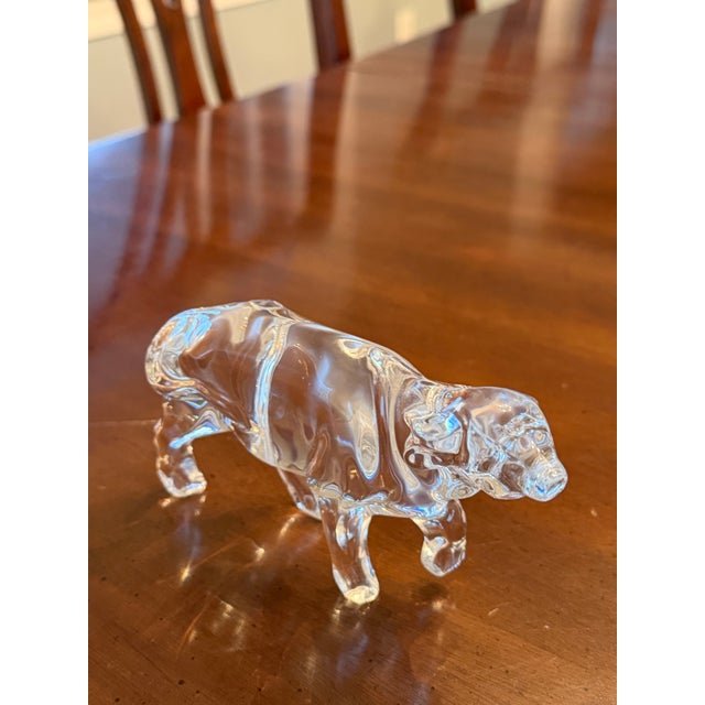 Transparent Baccarat Crystal Ox Figurine For Sale - Image 8 of 10