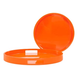 Saint Tropez Round Tray Set of 2 - Orange For Sale