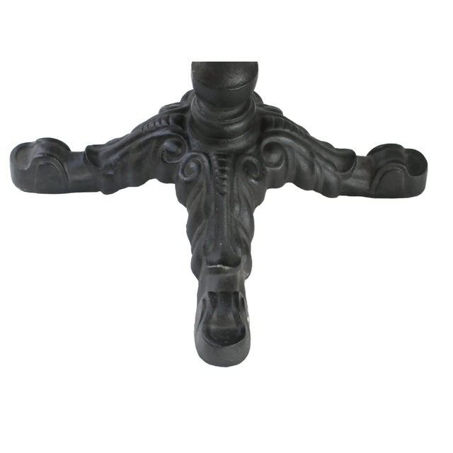 Matthew Izzo Home Avignon Round Lightly Distressed Oak Bistro Table With Cast Iron Base For Sale In New York - Image 6 of 9