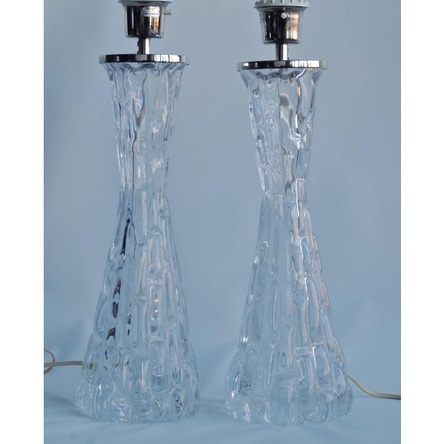 Mid-Century Modern Large Table Lamps by Orrefors - a Pair For Sale - Image 3 of 4