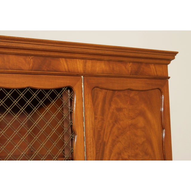 Brown Vintage Regency Style Custom Mahogany Breakfront Bookcase For Sale - Image 8 of 13