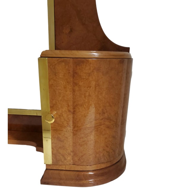 Early 20th Century French Art Deco Amboyna Vanity/ Dressing Table With Brass Trim For Sale - Image 11 of 12