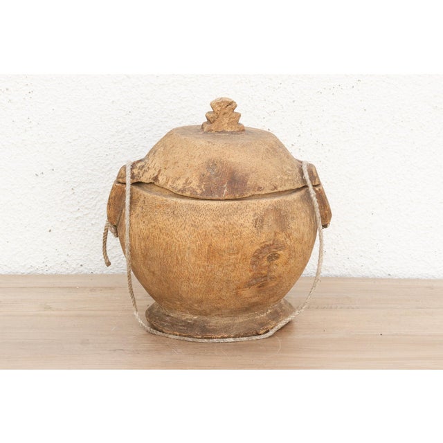 Asian Antique Antique Hand-Carved Wooden Bowl For Sale - Image 3 of 9