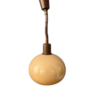 Vintage Beige Acrylic Glass Mushroom Pendant Lamp For Sale