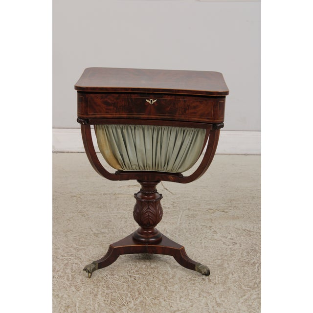 Age: C.1830s Details: High Quality Construction Swivel Rotating Top William IV Period Gorgeous Figural Mahogany Duncan...