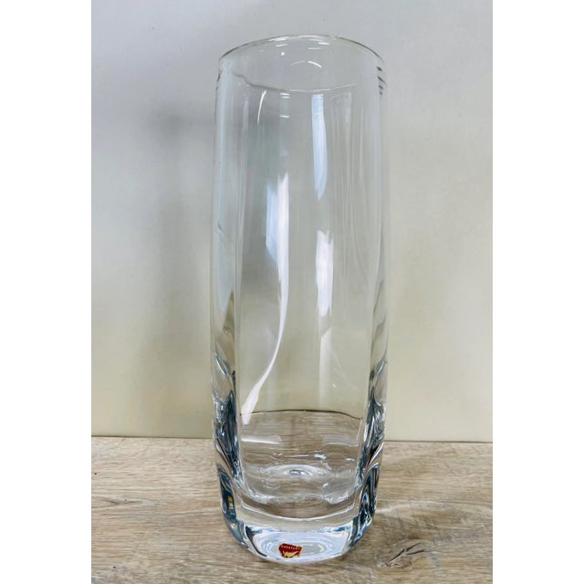 Vintage 1960s Orrefors Tall Glass Vase For Sale In Boston - Image 6 of 6