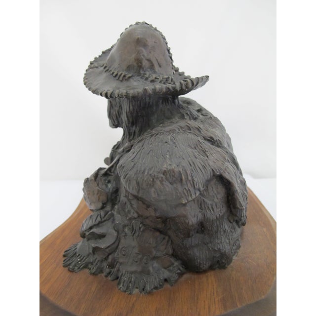 1970s Dan Huber Oregon Western Rocky Mountain Trapper Bronze Sculpture With Coa For Sale - Image 5 of 13