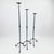 Hand Forged Iron Candelabra Set of 3 (93-113cm) Antique Copper Finish Hammered Stem with Decorative Knop For Sale - Image 9 of 10