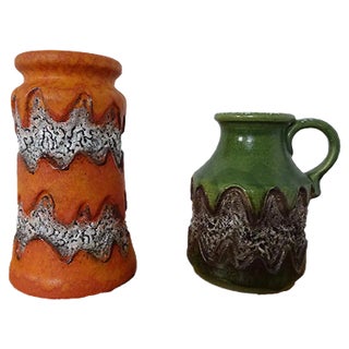 West German Pottery Vases from Dümler & Breiden, 1970s, Set of 2 For Sale