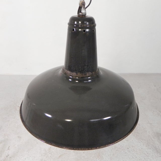 Industrial Hanging Lamp with Enamelled Steel Shade, 1950s For Sale - Image 18 of 18