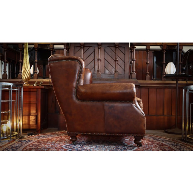 Ardingly Cigar Club Armchair in Antique Whisky Leather by Timothy Oulton, 2010s For Sale - Image 11 of 18
