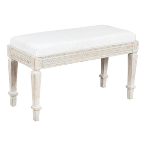 Early 19th Century Swedish Gustavian White Small Bench