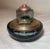 Bronze Large Vintage Handmade Hand Blown Control Bubble Glass Bronze Desk Inkwell Jar For Sale - Image 8 of 10