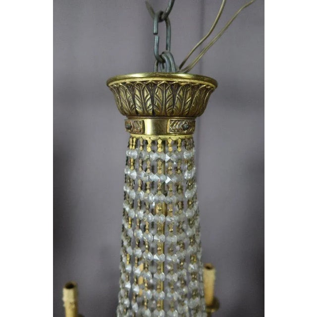 Vintage Chandelier in Bronze and Pampilles For Sale - Image 8 of 12