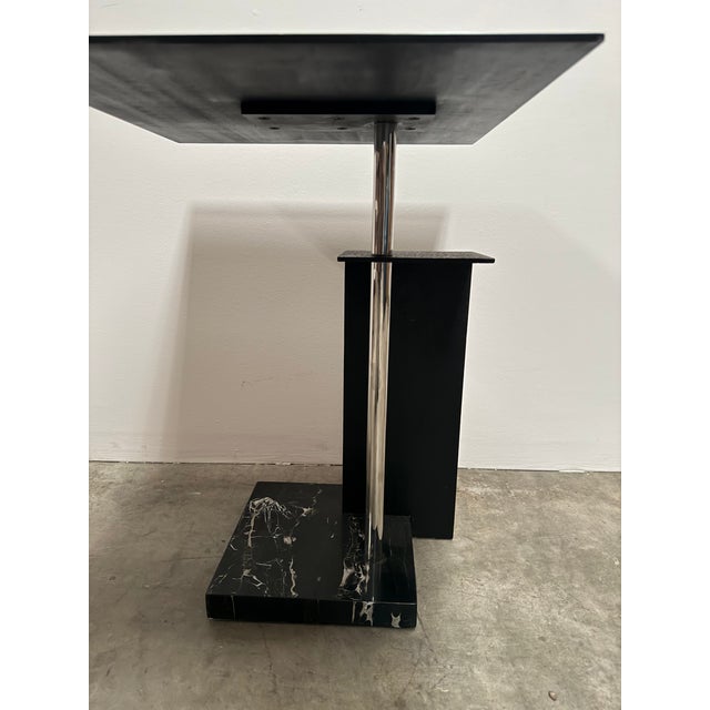 Late 20th Century Marble and Steel Side Table For Sale - Image 4 of 10