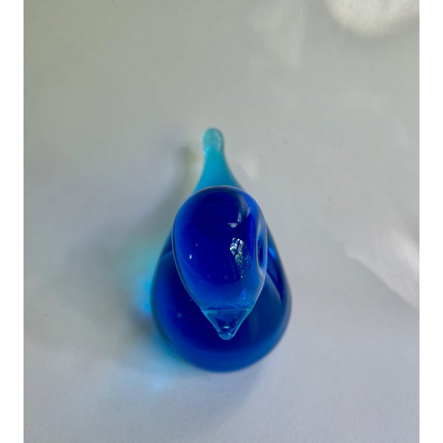 F M Konstglas Solid Blue Art Glass Bird, C. 1970 For Sale - Image 14 of 17
