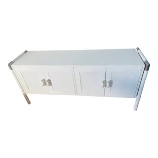 1950 Mid Century Modern White Lacquer Commode For Sale
