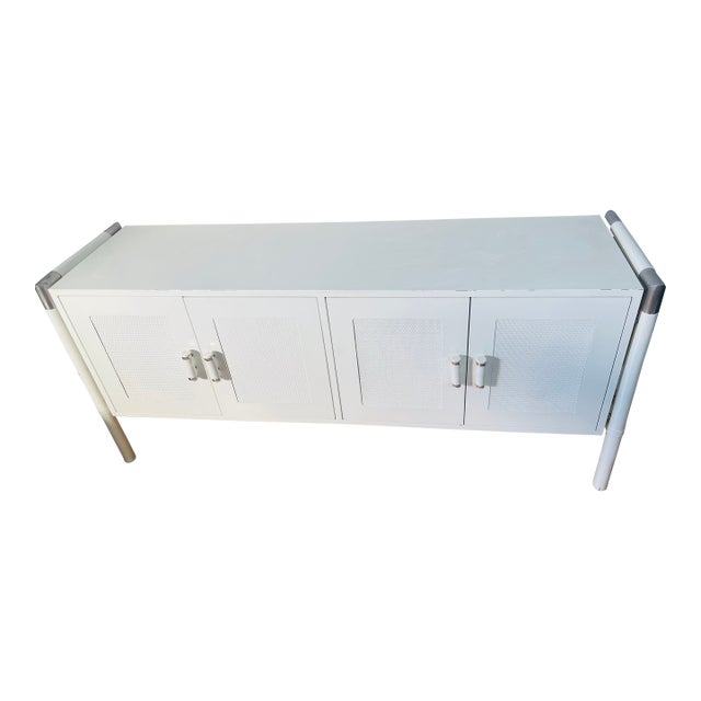 1950 Mid Century Modern White Lacquer Commode For Sale