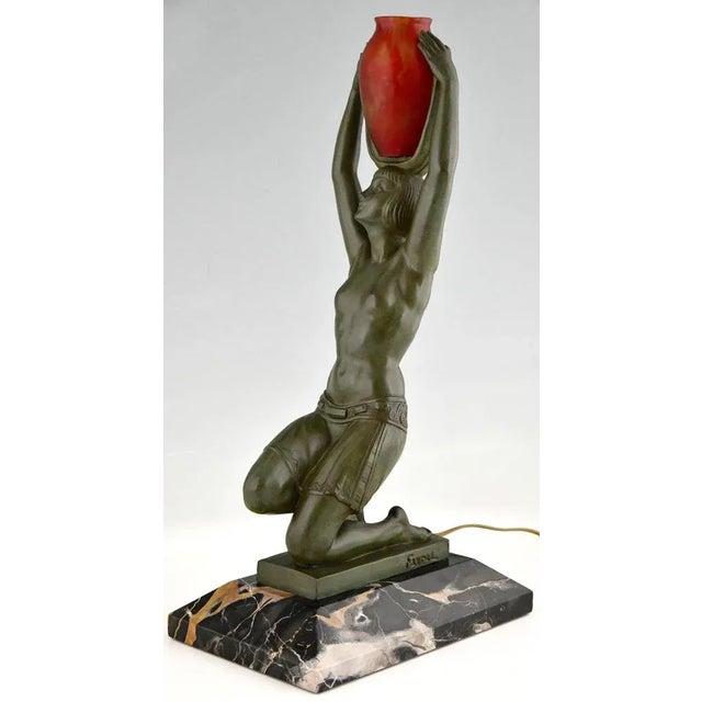 Art Deco Vers L'Oasis Table Lamp from Fayral, France, 1930s For Sale - Image 4 of 11