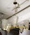 Mid-Century Modern Sculptural Brass and Glass Six-Arm Hanging Light Fixture For Sale - Image 3 of 9