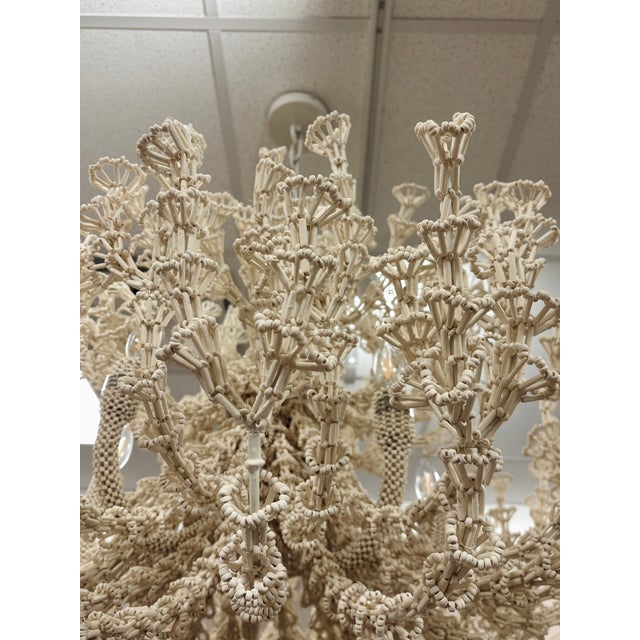 Palacek Seychelles Coco Bead Chandelier in Cream For Sale - Image 10 of 11