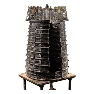 Antique Revolving Hardware Store Cabinet For Sale