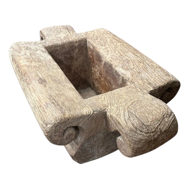 Andrianna Shamaris Wabi Sabi Teak Wood Vessel For Sale