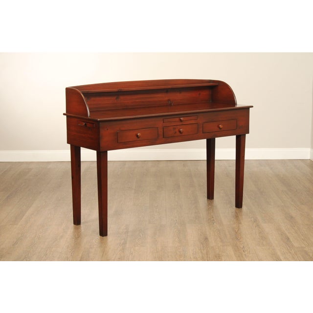 High Quality Vintage Hand Crafted Solid Pine Console Table or Sideboard Server with Drawers and Pull Out Surfaces,...