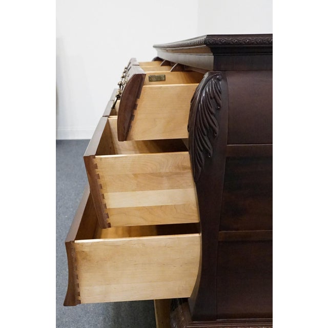 Wood Century Furniture Claridge Collection Solid Mahogany Traditional Style 76" Bombe Triple Dresser For Sale - Image 7 of 12