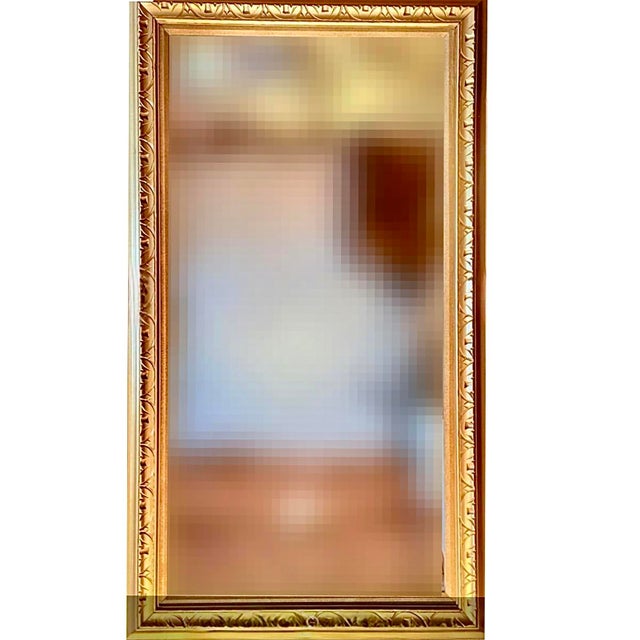 This listing is for a Large Vintage Bella French Floor or Leaner Mirror in a Carved Ornate Solid Wood Frame **This mirror...