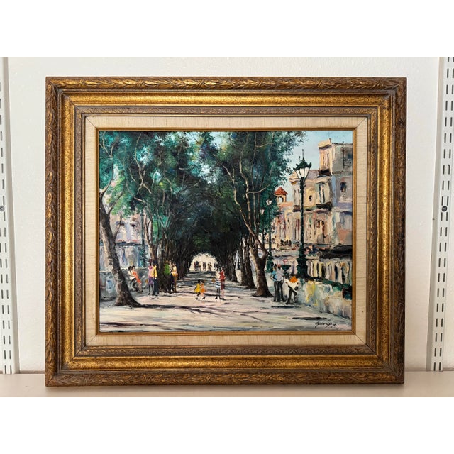 Dark Green Agustin Gainza’s Stroll in the Park For Sale - Image 8 of 8