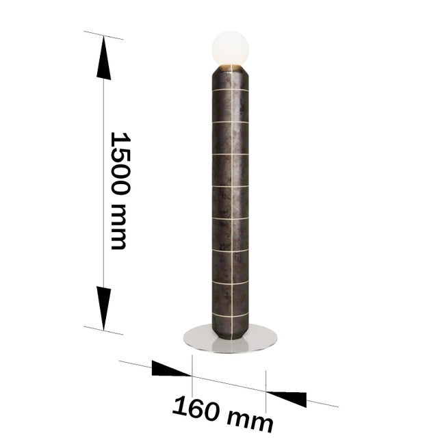 Contemporary Handcrafted Ceramic Floor Lamp in Scorcheat Coal Glaze For Sale - Image 3 of 6