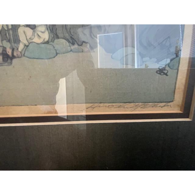1930s 1930s Hiroshi Yoshida Signed Japanese Woodblock Print Misty Day in Nikko, With Seal For Sale - Image 5 of 10