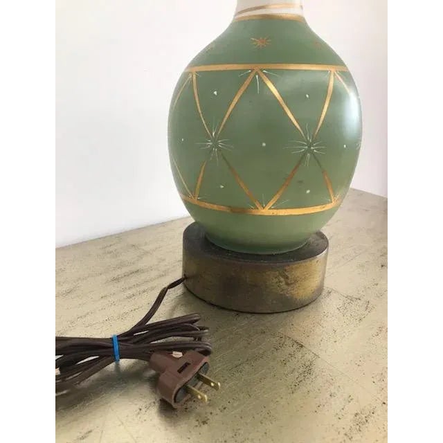 Pair of Mid-Century Jade Ceramic Table Lamps For Sale - Image 4 of 8
