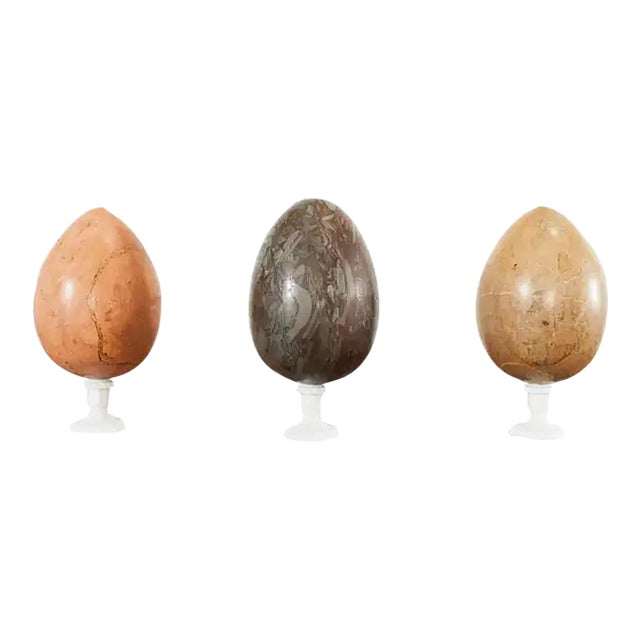 Set of Three Large Italian Marble Eggs For Sale