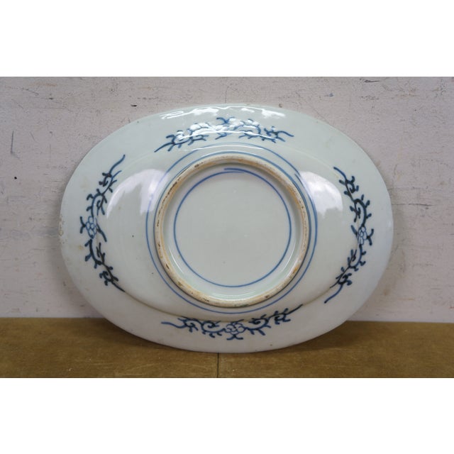 Antique Japanese Famille Verte Porcelain Imperial Phoenix Oval Serving Platter 10" For Sale - Image 10 of 10