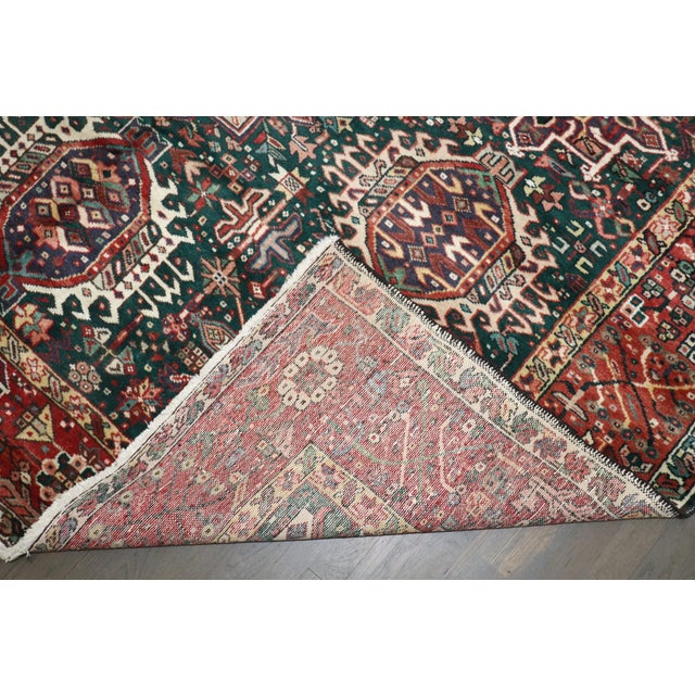 Emerald Green Vintage Persian Heriz rug no. 10949 For Sale - Image 9 of 13