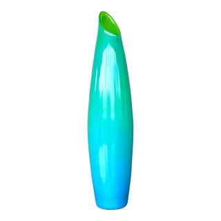 Vintage Art Glass Vase Signed Jacqueline Terpins For Sale