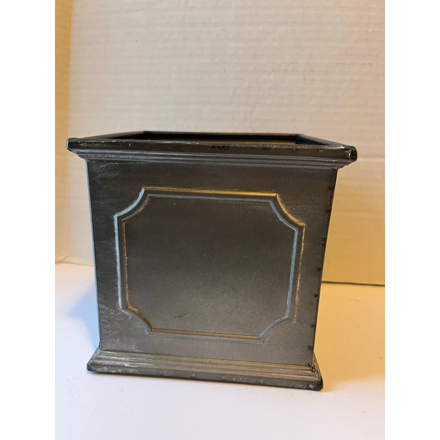 1990s Square Metal Cachepot For Sale - Image 5 of 8