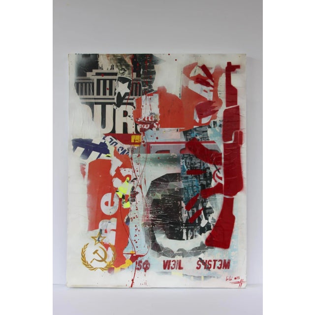 Freedom is probably what most characterizes "kiki" or christophe stouvenel: collage, acrylic, spray paint, on signs, old...