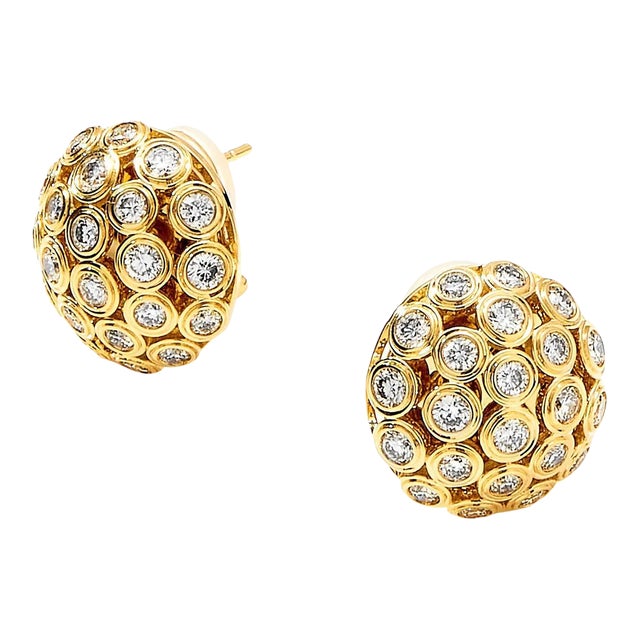 Syna Yellow Gold Cosmic Studs with Diamonds, a Pair For Sale