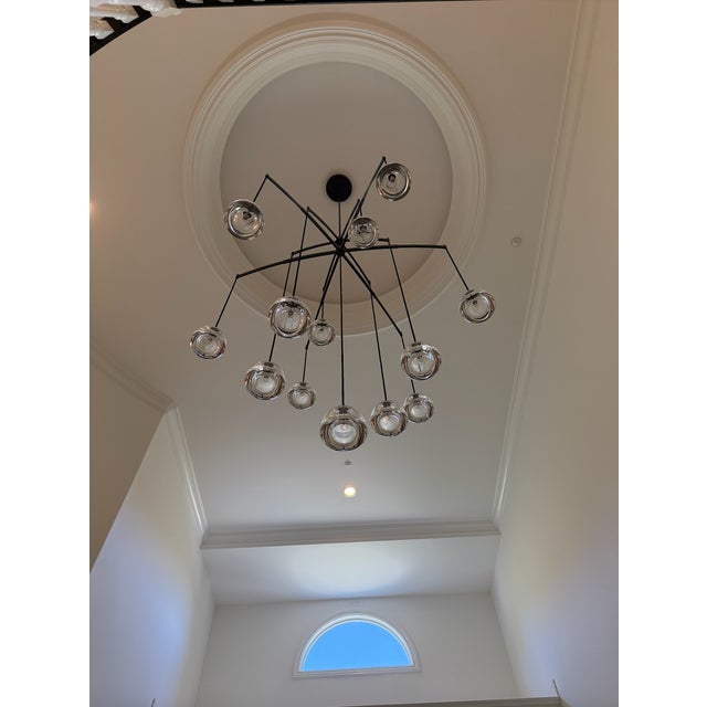 RH Hemisphere Round Chandelier by Alison Berger | 60" Crystal & Brass Designed by renowned glass artist Alison Berger for...