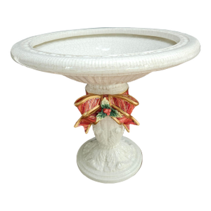 Fitz & Floyd Aegean Christmas Pedestal Centerpiece Compote
