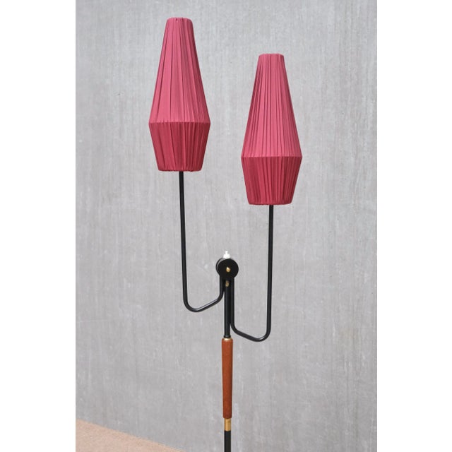 Swedish Modern Floor Lamp in Metal and Brass with Teak, 1950 For Sale - Image 11 of 13