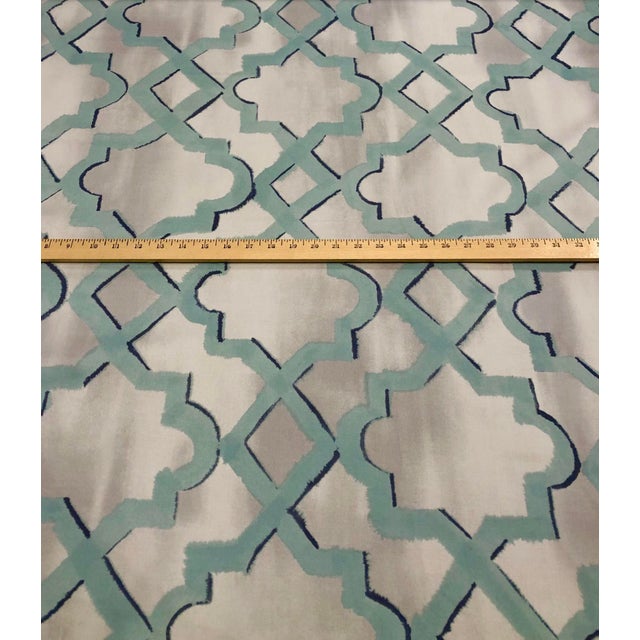 Dransfield & Ross Geo Haze - Transitional Ice Blue Printed Cotton Twill Multipurpose Fabric - 41.5 Yards For Sale - Image 4 of 6