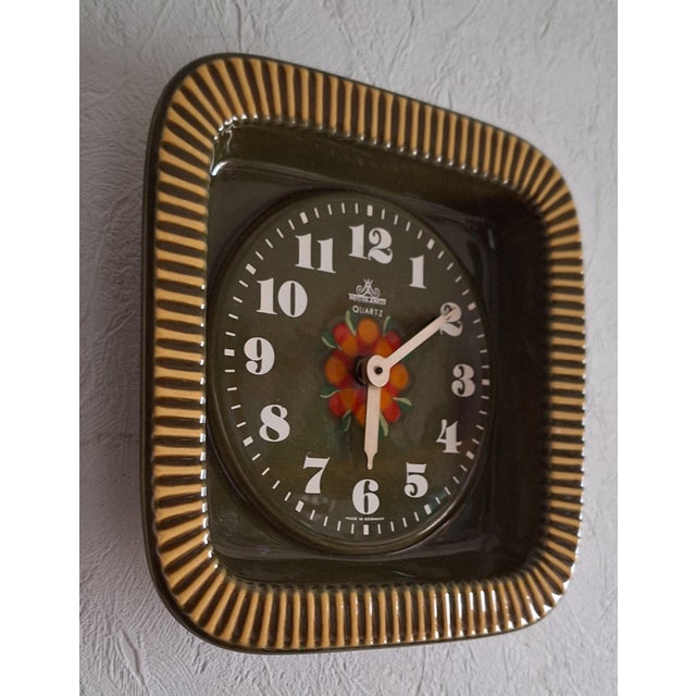 Vintage German Ceramic Wall Clock by Meister-Anker, 1970s, in Very Good conditions. Designed 1970 to 1979 This piece has...