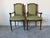 French Vintage French Louis XVI Style Carved Walnut Armchairs With Green Upholstery – A Pair For Sale - Image 3 of 12