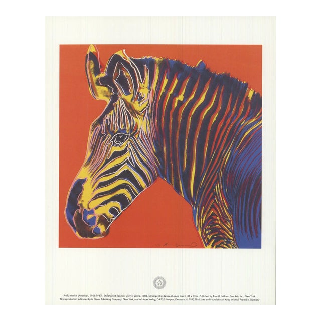 Andy Warhol Endangered Species: Grevy's Zebra, 1992 For Sale