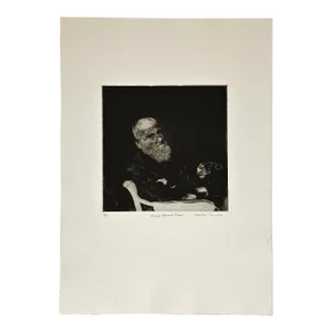 Charles L. Carroll - “George Bernard Shaw” Aquatint Etching, Signed (Ca. 1970)